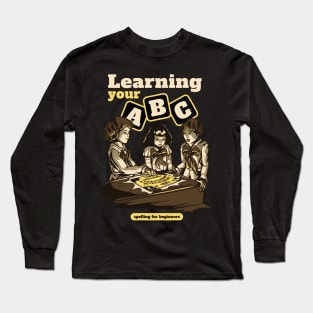 Learning Your ABC Funny Ouija Childrens Parody Long Sleeve T-Shirt